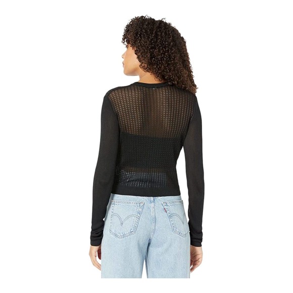 Free People Semi Sheer H2O Sweater Black Medium New - Picture 11 of 11